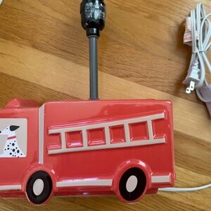 Red Fire Truck Kids Lamp
